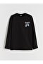 Lcw Kids Black Crew Neck Boy's T-Shirt