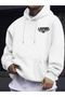Men's Legend Eagle Back Print Detailed Oversized Hooded Sweatshirt Comfortable and Stylish Design - 3