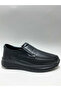 Genuine Leather Laceless Orthopedic Anatomical Diabetic Black Lightweight Walking Sole Men's Shoes - 2