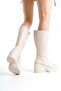 Thick Sole Heeled Zippered Below-The-Knee Plain Classic Women's Boots 914303-Z - 5