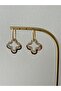 Yonca Model Zircon Stone Dangle Gold Steel Vip Earrings - 5