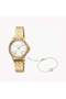 Women's Gold Stainless Steel Watch, Silver Dial | ES1L144M2045