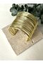 Gold Thick Handcuffs with Multiple Wire Details - 3
