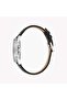 Women's Black Leather Watch, Silver Dial | Es106041003 - 2