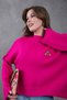 Oversized Teddy Bear Detailed Mock Neck Knitwear Sweater Aw25Kz0073 - 6