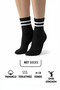 6 Pairs Black-White College Striped School Sports Socks Unisex - 2