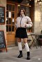 Cross-Stitched Winter Coat with Rubber Detail Crop (Calemore) - 3