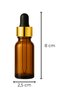 6-Pack of 10 ml Amber Glass Serum Bottles + Gold Metal Cap with Black Tip Dropper - 4