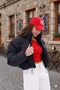 Cross-Stitched Winter Coat with Rubber Detail Crop (Calemore) - 6