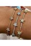 Stainless Steel Gold Zircon Stone Star Bracelet