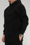 Men's Oversized Hooded Sweatshirt Cotton Fleece-Lined Fabric Loose Fit Kangaroo Pocket Black - 7