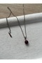 8mm Ruby Stone Steel Necklace Handmade