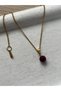 8mm Ruby Stone Steel Necklace Handmade