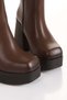 Adela Women's Lightweight Platform Heel Blunt Toe Zipper Boots - 5
