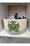 Children's Baby Room Wicker Frog Figured Toy Organizer Gift Decorative Basket Hand Knitted - 4