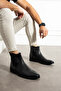 Men's Genuine Leather Rubber Non-Slip Sole Waterproof Black Chelsea Boots