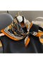 Hei Orange Floral Patterned Stylish Silk-Look Women's Accessory Scarf Foulard