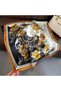Hei Orange Floral Patterned Stylish Silk-Look Women's Accessory Scarf Foulard - 3