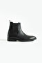 Men's Genuine Leather Rubber Non-Slip Sole Waterproof Black Chelsea Boots - 3