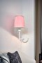 Polen Single White Painted Children's Room Wall Lamp (with Fan-Pink Conical Shade) - 2