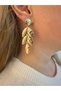 Gold Leaf Dangle Earrings – Sparkling and Elegant Women's Jewelry |   Special Boxed - 2