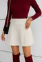 4+4 Piece Stone Color High Waist Thessaloniki Women's Mini Above Knee Flared Bell Skirt with Elastic Waist Fold - 4