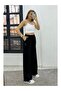 Two Thread Quality Fabric Black Women's Pants with Lace-Up Waist and Elastic - 4