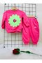 Double Flower Printed Girl's Set - 3