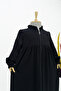 Girl's Medina Silk Ferace - Aksa Model Hijab Ferace Black - 6