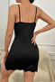 Black Bust and Legs Lace Slit Stylish Dress - 2