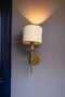 Atlas Single Antique Painted Wall Lamp (with Cream Cylinder Shade) - 3