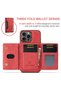 iPhone 13 (6.1 Inch) Compatible 2-in-1 Detachable Wallet Card Holder Lux Leather Case - 9