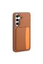 Galaxy S25 Fe Case with Card Holder Zore X-Kart Silicone Cover - Brown
