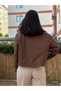 Brown Paneled Velvet Collared Jacket - 6