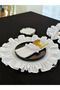 6-Piece Ivory Linen Round Ruffled White American Dinner Set / Serving Set - 3