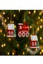 Christmas Tree Ornament Set of 3 – Red Train and House Figurines |   6X8 cm Christmas Decoration, New Year Gift - 4