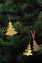 3Pcs Christmas New Year Ornament, Colorful Felt, Embroidered Pine Tree and Gold Plexi Set 5