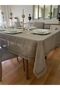 Dowry Piko Wrap Detailed Tablecloth with Seamless Edge, Stone Without Border
