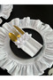 6-Piece Ivory Linen Frilly Cutlery Cover - 2
