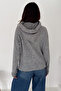 Women's Zippered Bow Detailed Knitwear Jacket – Pointed Hem Design - 6