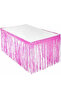 Table Skirt Metallic Pink Shiny Tasseled 360 cm Length 70 cm Height - 2