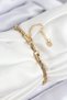 316L Steel Evil Eye Bead Model Twisted Chain Gold Color Women's Bracelet - 2