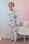 109 Boys' Long Sleeve Crew Neck Pajama Set-White - 2