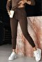 Women's Long Sleeve V-Neck Viscose Two Thread Blouse and Pants Two-Piece Suit - 5