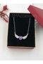 Steel Women Necklace Stainless Silver Color Angel Wing 45 cm Antiallergic with Gift Box - 5