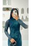 Buy Draped Half Turtleneck Long Sleeve Lined Tulle Dress - 2