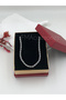 Steel Women's Necklace Stainless Silver Color with Stone 45 cm Antiallergic with Gift Box - 7