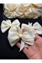 Cream Grosgrain Ribbon Bow 4cm 5 Pieces – Decorative Ornament, Craft and Hobby Material - 4
