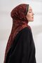 Monogram Patterned Imported Voile Shawl - Black-Burgundy - 3