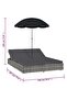 Outdoor Lounge Bed with Umbrella Poly Rattan Grey - 8